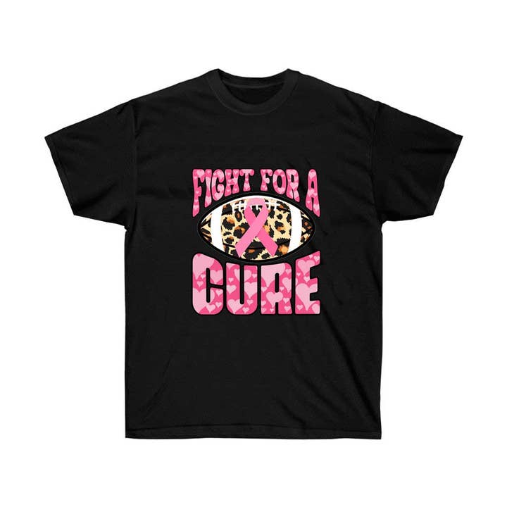 T-shirt de football à motif léopard Fight For A Cure pour la vente par Luluizy Designs Co.
