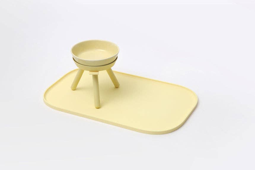 Pets So Good - Wholesale Pet Bowl - Cat/Dog - OREO ELEVATED PET FEEDER TABLE . LEMON YELLOW . TALL5