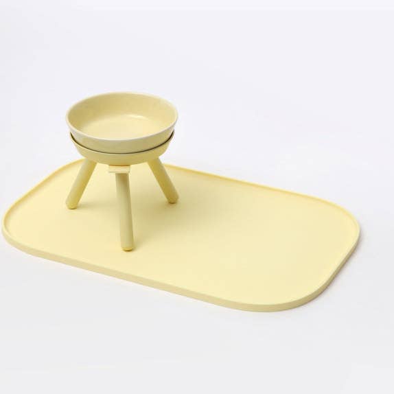 Pets So Good - Wholesale Pet Bowl - Cat/Dog - OREO ELEVATED PET FEEDER TABLE . LEMON YELLOW . TALL5