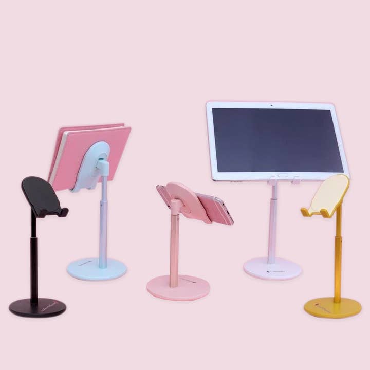 Multi-Angle Extendable Desk Cell Phone Holder & iPad Stand for wholesale by Multitasky
