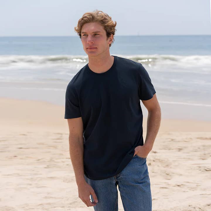 Men's Short Sleeve Crew Neck - Navy for wholesale by The Classic T-Shirt Company