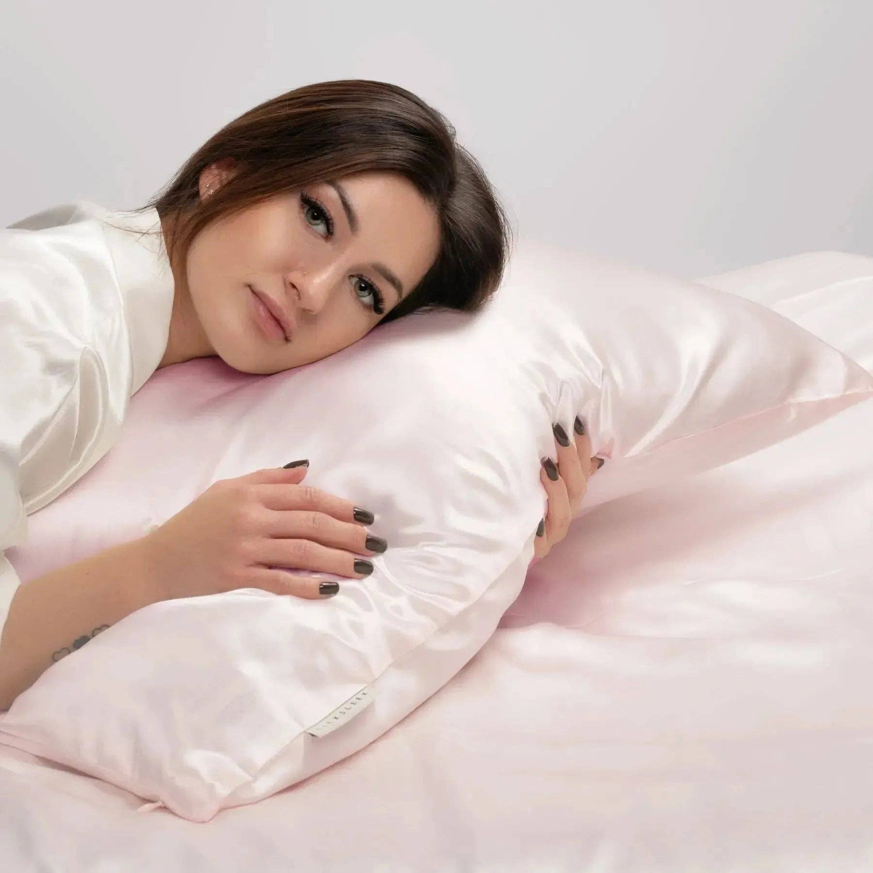 SilkSleek® – wholesale Bedding pillowcase/sham – Blush Pink Silk Pillowcase3