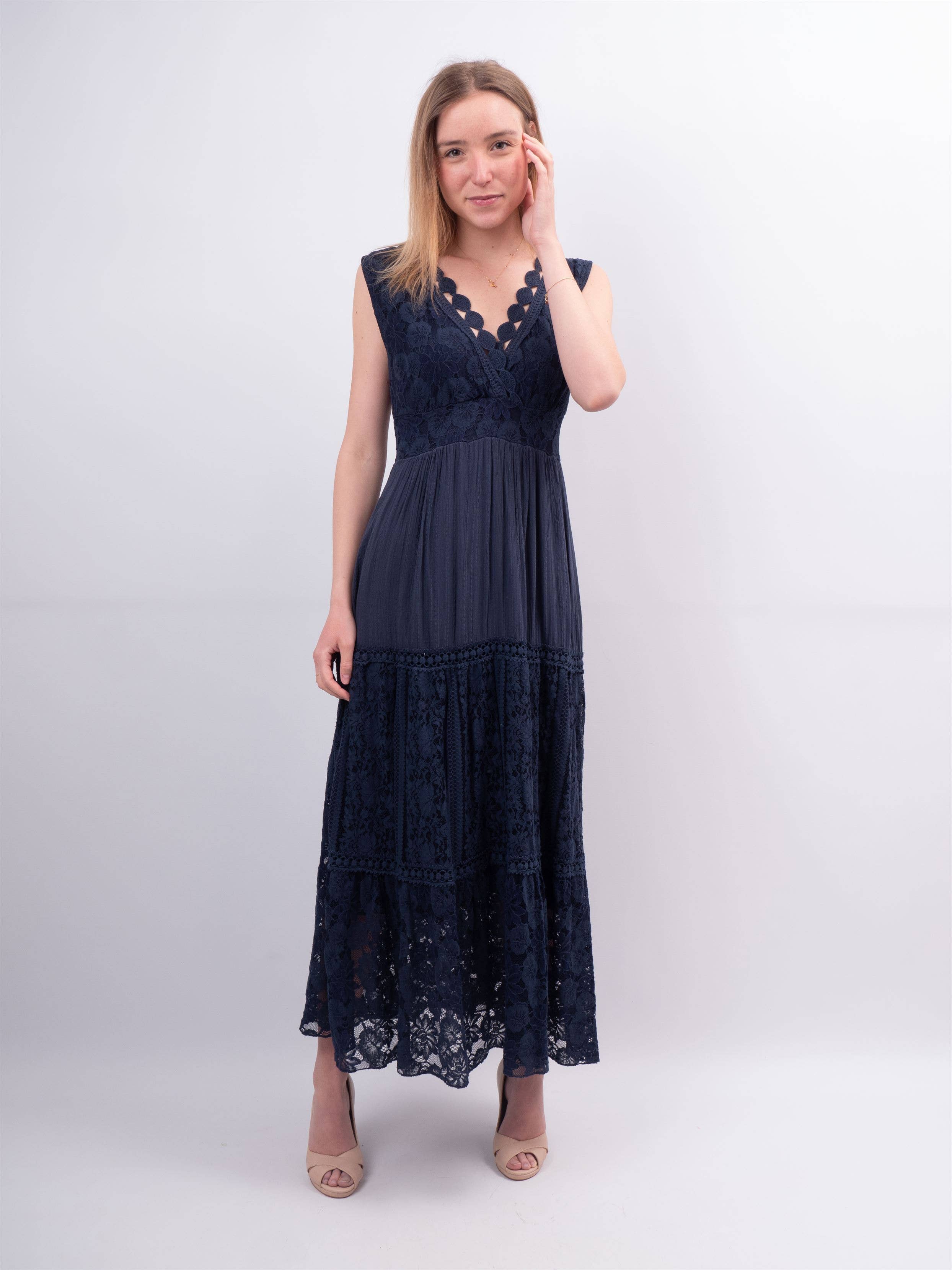 Cecile Wang - Vente Robe – femme - Robe longue avec broderie anglaise 22596749