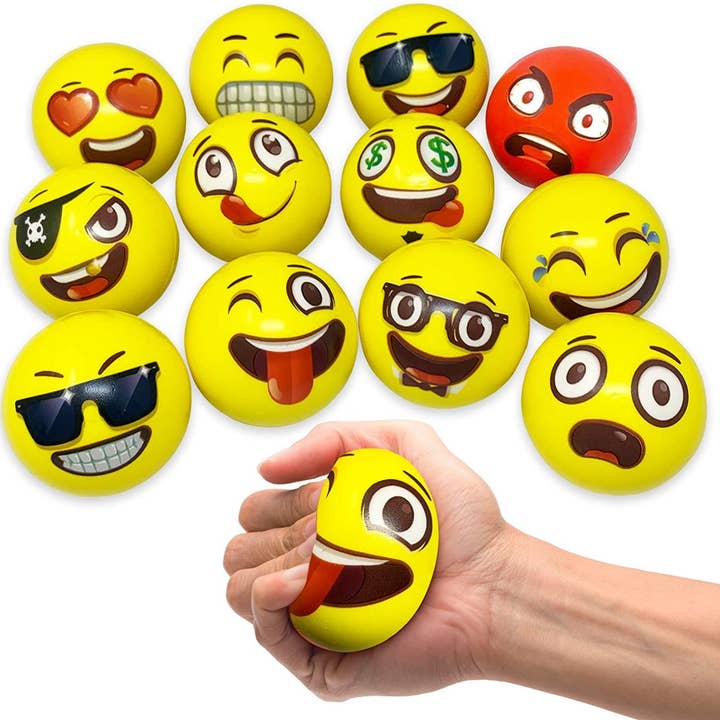 Holiday Décor Emoji Face Squeeze Ball For Kids - Assorted for wholesale by Pagdee Kids Juniors