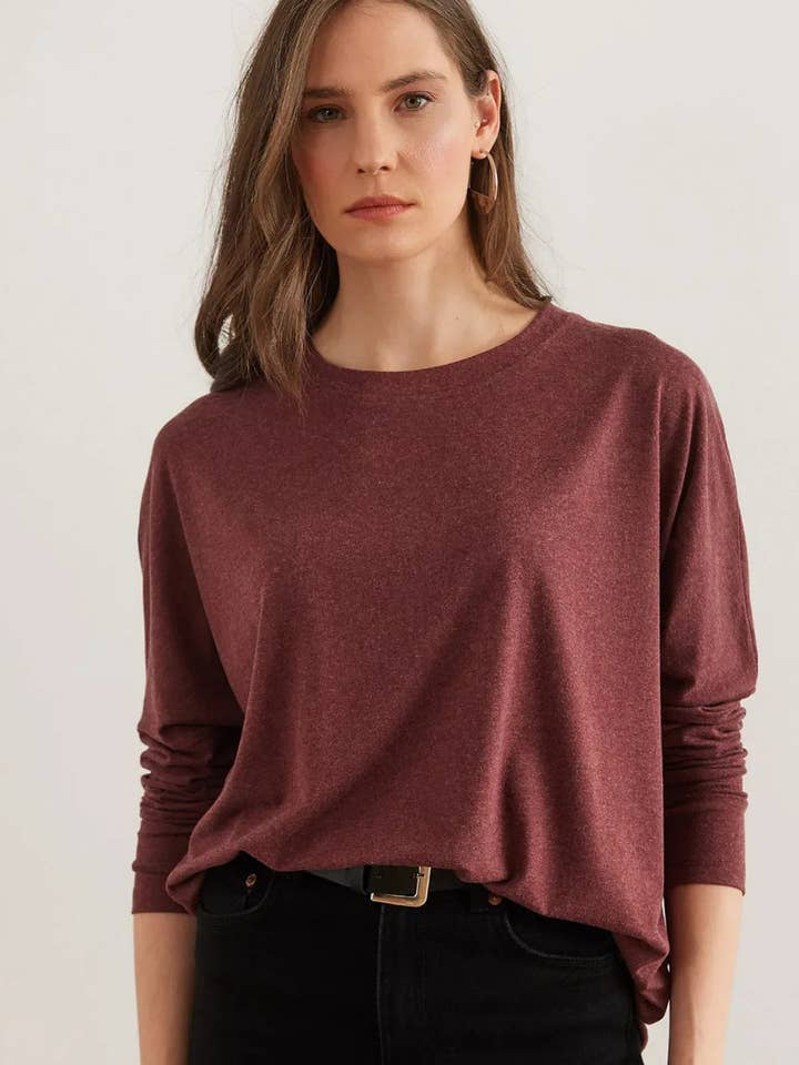 Crew Neck Batwing Wool Sweater for wholesale by Hoxton Gal