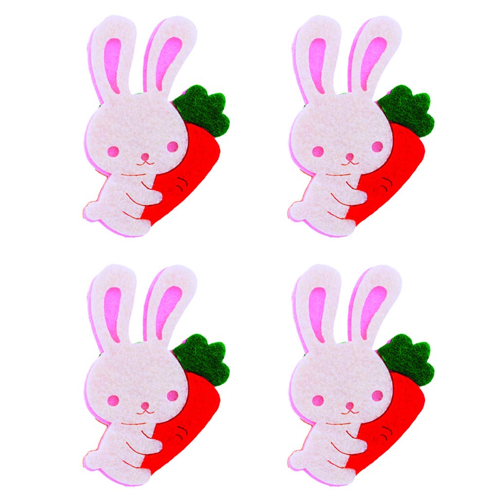 Angels Craft - Wholesale Craft Supplies - Felt Bunnies – 4ct, 3.15" x 2.05" (8 x 5.2cm)1