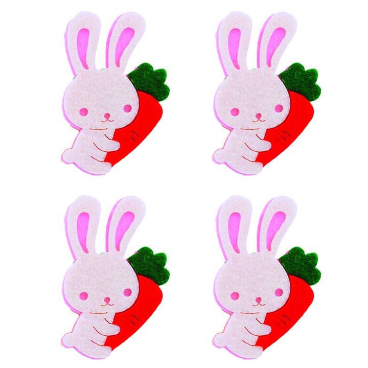 Angels Craft - Wholesale Craft Supplies - Felt Bunnies – 4ct, 3.15" x 2.05" (8 x 5.2cm)1