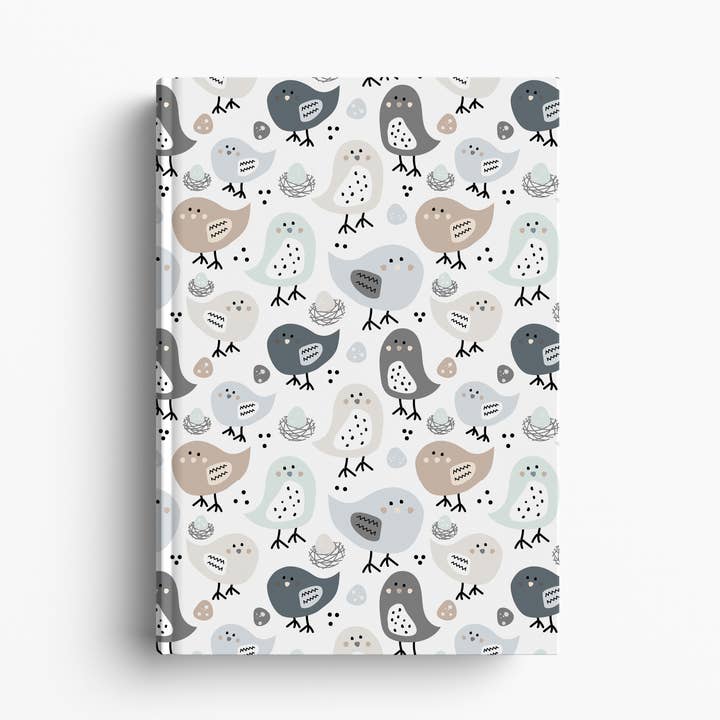 Caderno de Capa Dura com Pássaros em Tons Pastel - A4 ou A5 por atacado de The Really Cute Stuff Company