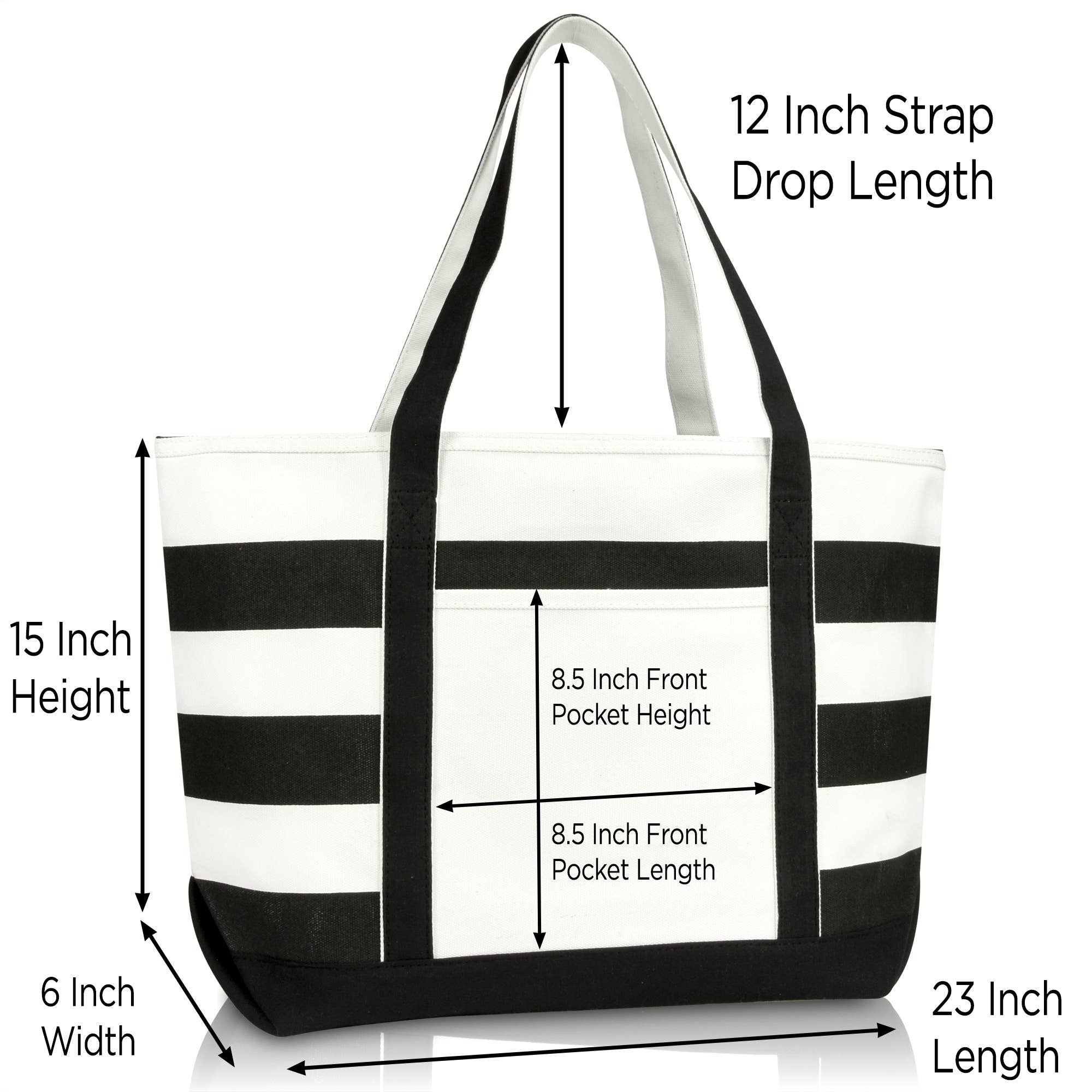 Dalix - Wholesale Tote bag – Women's - Dalix 23" Premium Striped Tote Bag2