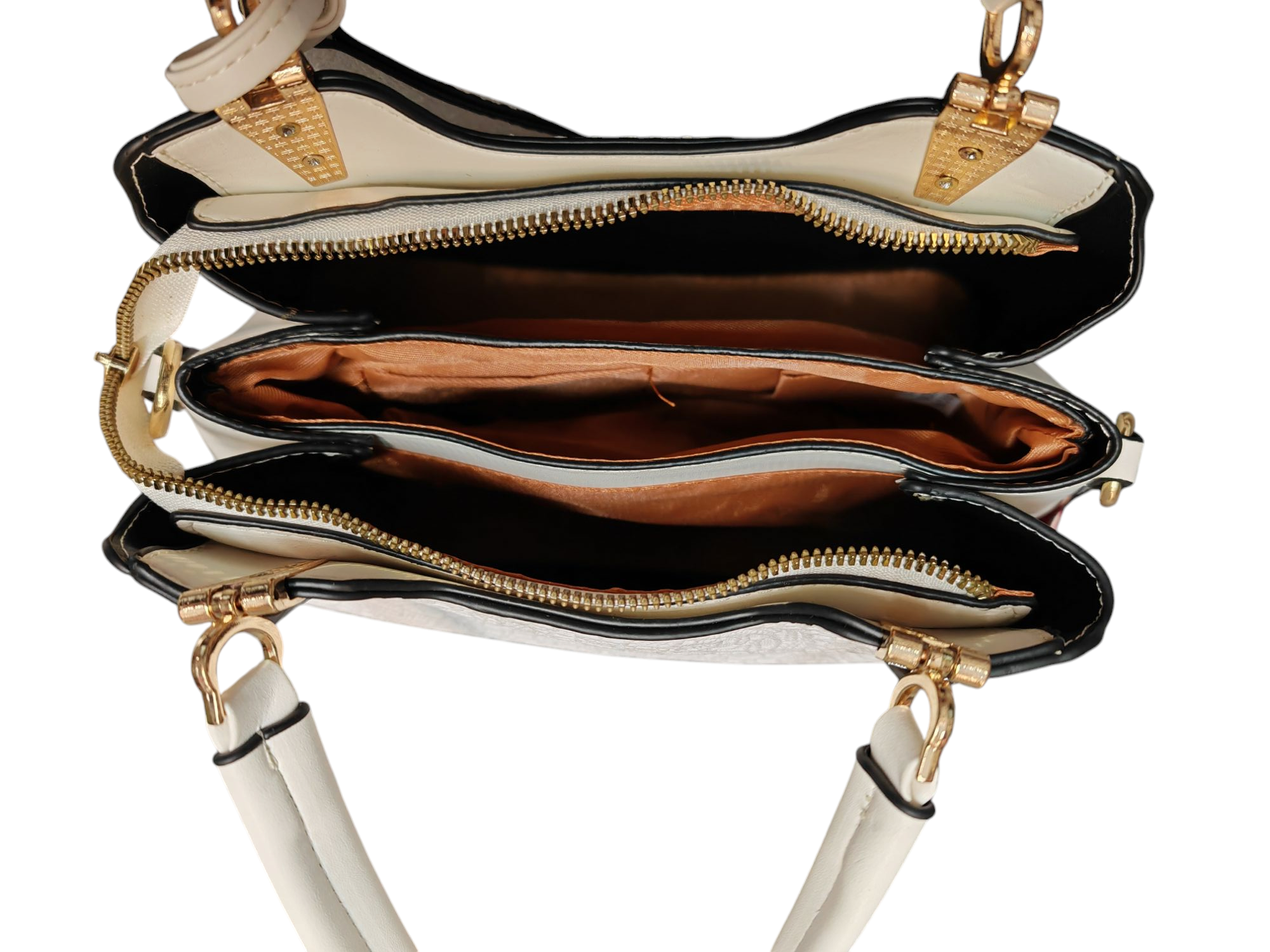 Superbia - Venta al por mayor Bolso con asas - Mujer - Bolso mediano con estampado de encaje, múltiples bolsillos y asa superior + monedero gratis A96977