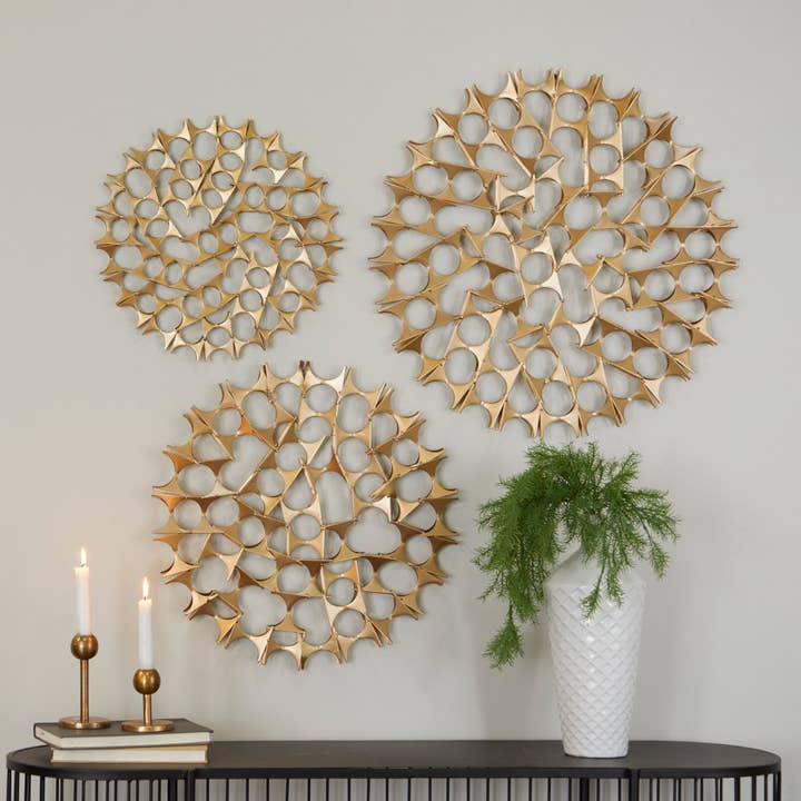 UMA Home Decor - Wholesale Wall Art Set - Modern Gold Metal Wall Decor Set