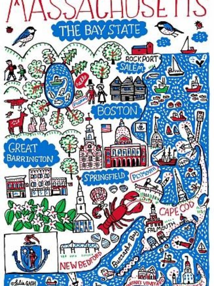 Massachusetts-tryck och kort för wholesale av Julia Gash