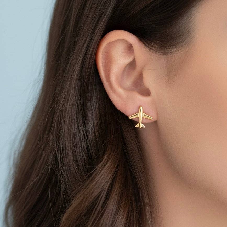 DUESTELLE ITALIA - Wholesale Stud/Post Earrings - Jet Set stud earrings gold plated 18K gold1