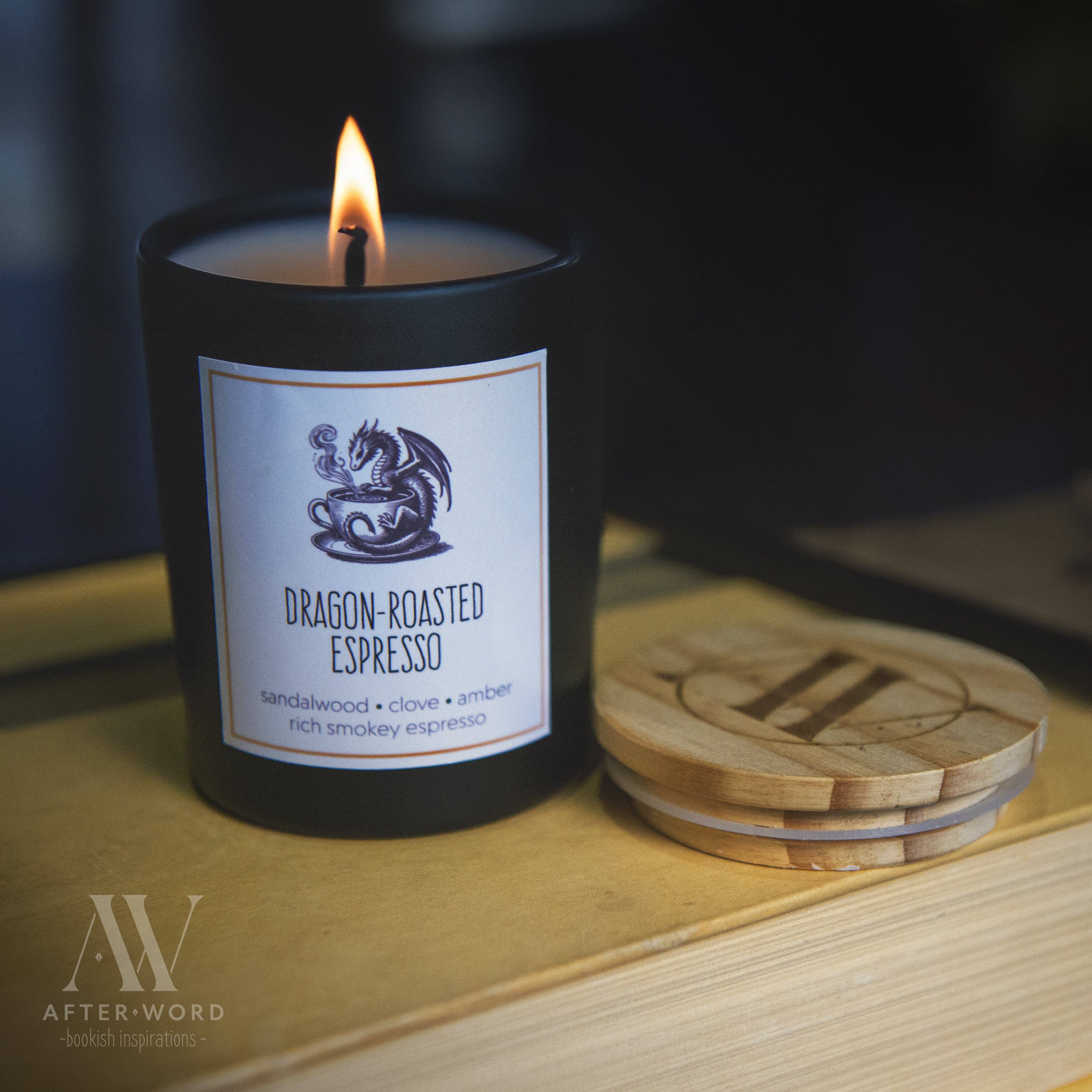 After Word – wholesale Jar/filled candle – Dragon-Roasted Espresso Candle1
