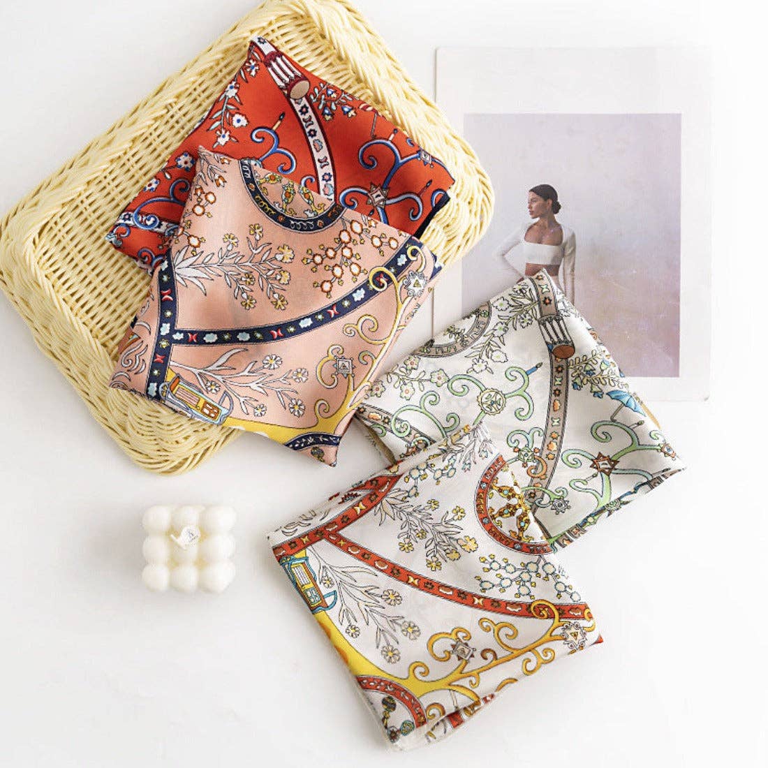 Funkyrel® Atzbranding Limited – wholesale Scarf – Women's – Scarvii - Vintage Pattern Square Scarf7