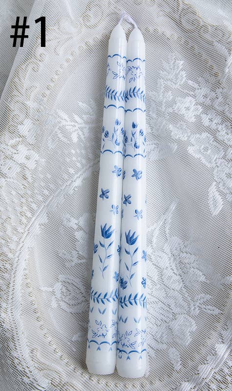Candles Meta - Wholesale Tapered Candle/Candlestick - 2pcs 25CM Blue and White Porcelain Smokeless Taper Candle0