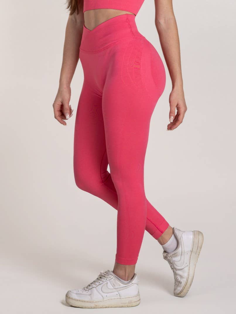Empire Embodied - Wholesale Athletic/Lounge Leggings - Women's - Compressive High-Rise Leggings Sports Pants Fitness Pants, pink3
