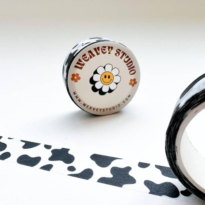 Weavey Studio, cow print washi tape, cow stationary for wholesale by Weavey Studio
