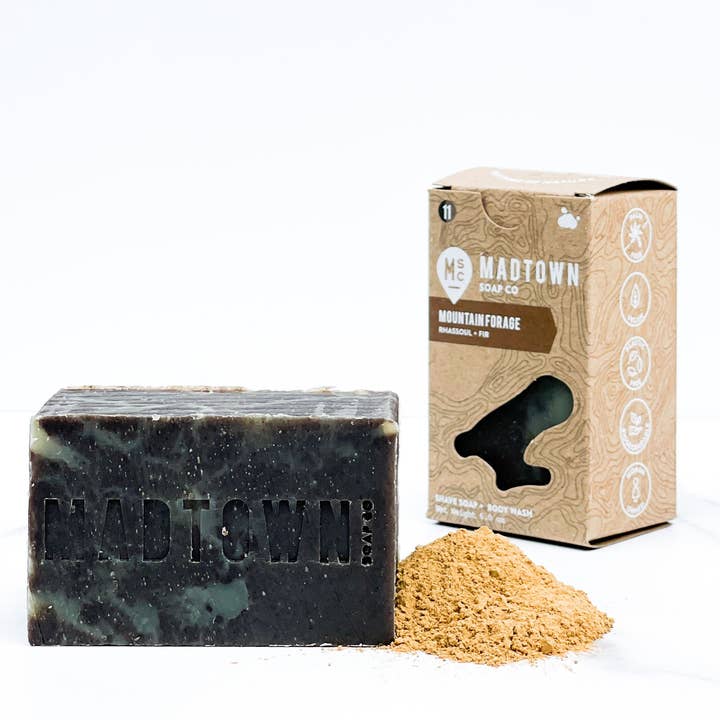 Mountain Forage. Rhassoul Clay Body + Shave Soap. for wholesale by Madison Soap Co