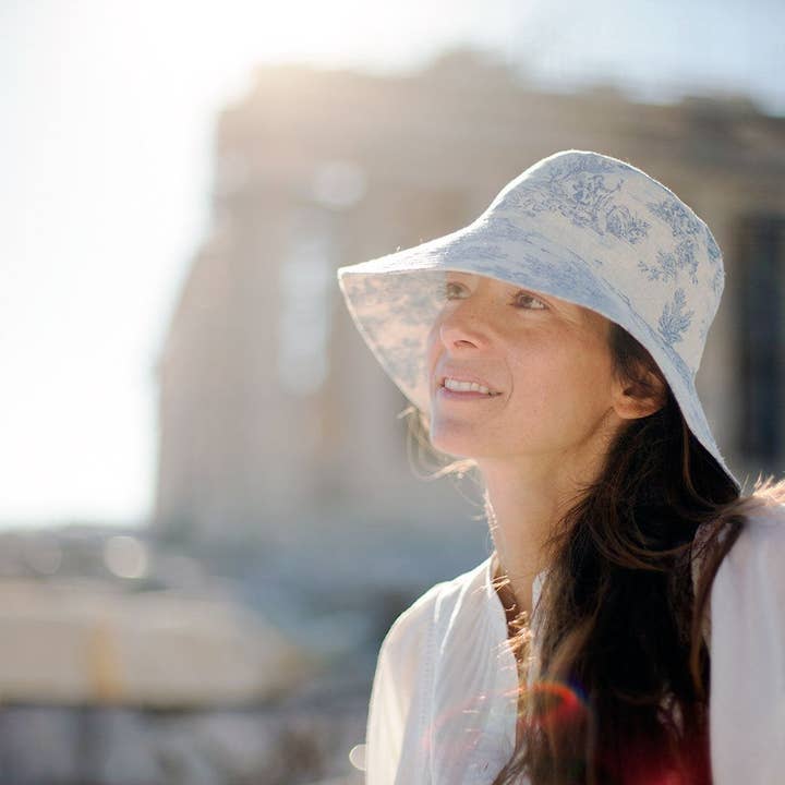 Homesite - Wholesale Bucket Hat - Women's - Toile De Jouy Fashion Bucket Hat, Cotton fabric, 2 Sizes