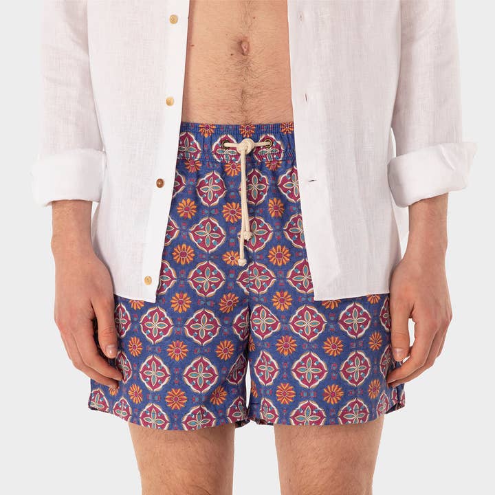 Maestrale Rosso/Blu Swim Shorts per la vendita all'ingrosso da parte di Ripa Ripa