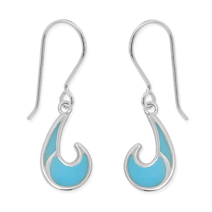 Blå bølge øreringe for engroshandel hos Boma Jewelry