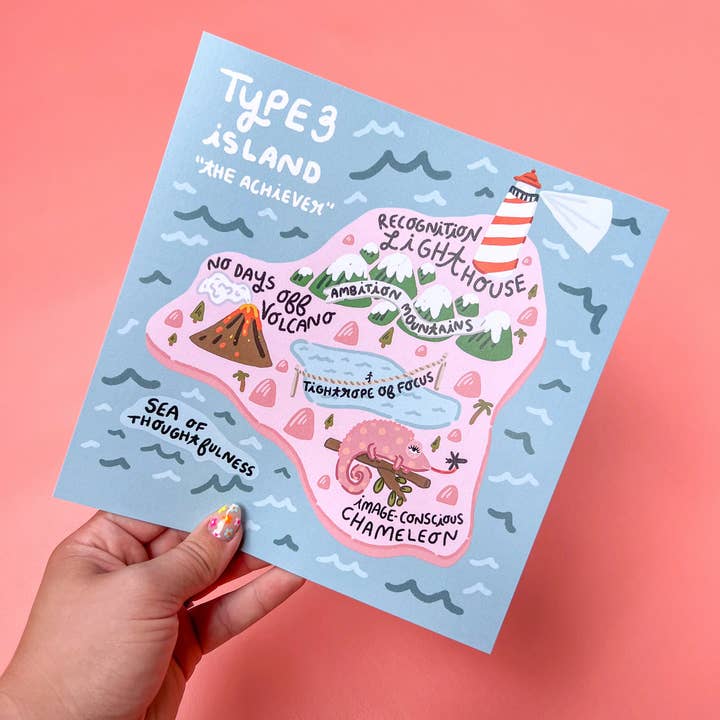 Ennéagramme Type 3 - Impression - 8x8" pour la vente par Paris Woodhull Illustrations