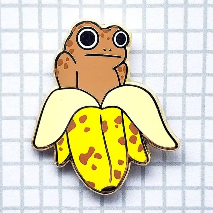 Toku Arts - Wholesale Lapel Pin/Button - Banana Frog Enamel Pin0