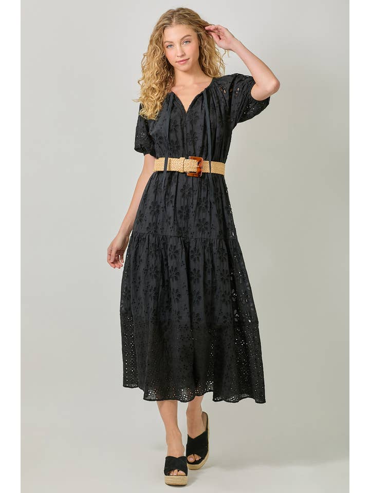 Mystree - Wholesale Dress - Women's - 61037 Puff Sleeve Tiered Eyelet Dress9
