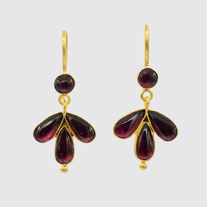 Jane Diaz NY - Wholesale Dangle Earrings - Tiny Foil Backed Cabochon Drop - EJ20894