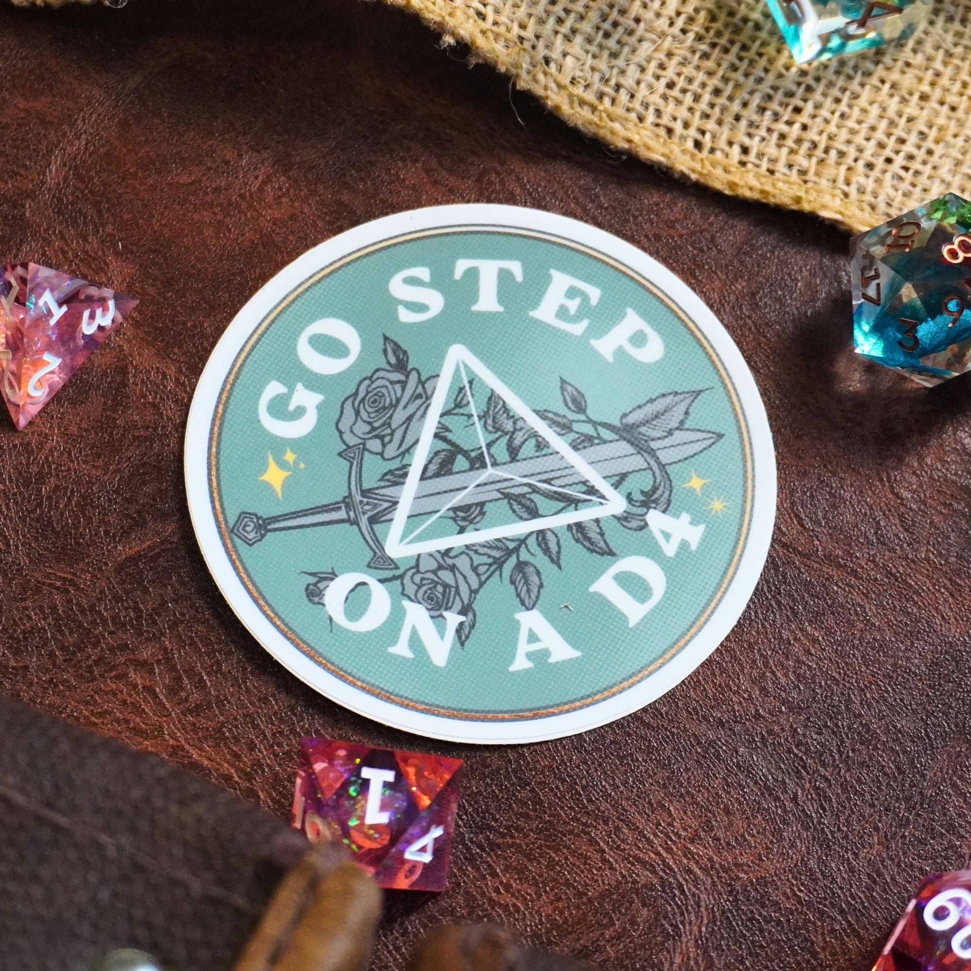 Minva Tabletop Design Co - Wholesale Sticker - Go Step on a D4 Sticker