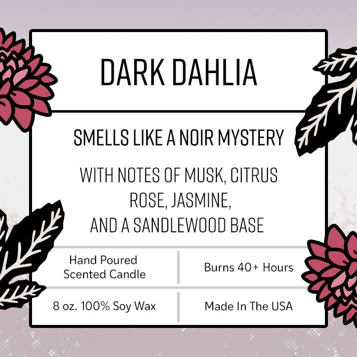 Two Little Fruits - Wholesale Jar/Filled Candle - Dark Dahlia Soy Candle – Musk Citrus Rose 8oz2