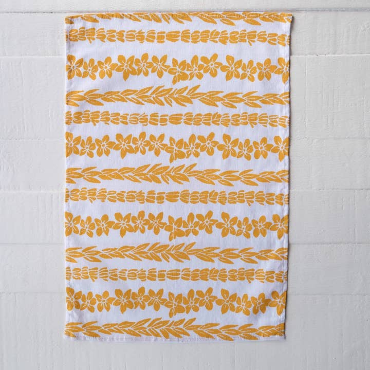 Handprinted Organic Bloom Print Tea Towels - Kitchen Towels for wholesale by Rise Beyond the Reef