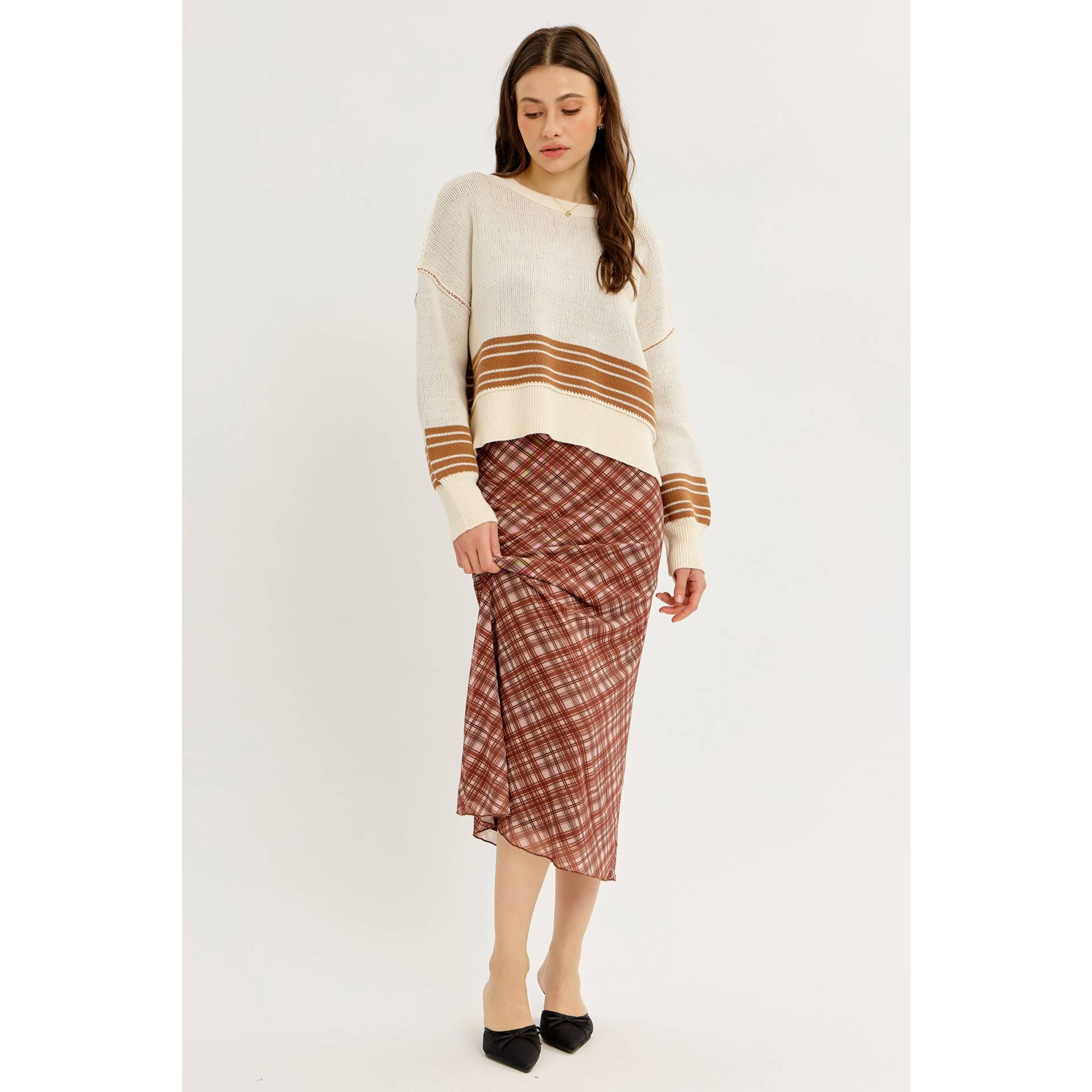 idem ditto - Vente Pull en maille – femme - PULL EN MAILLE RAYÉE BOXY INFINIMENT POLYVALENT24