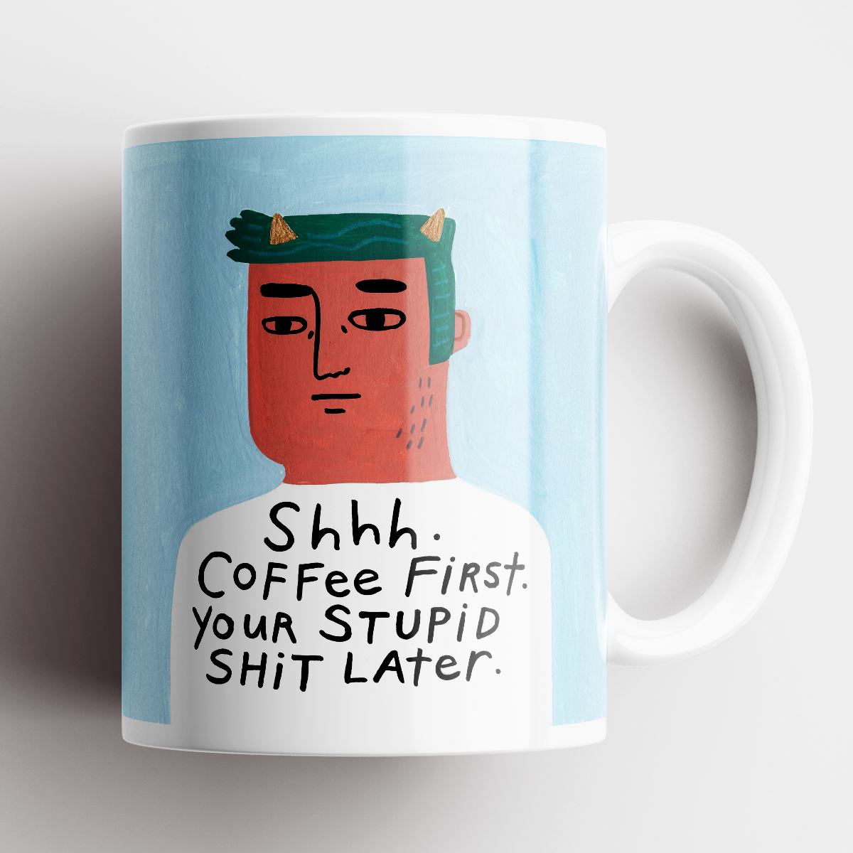 Disrupted Industries - Wholesale Coffee Mug - Shhh Coffee First Grumpy Bastard Mug1