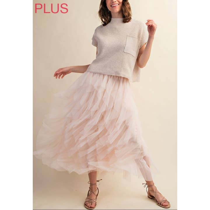 9051X-8 CASCADING TULLE MESH LAYERED MAX SKIRT for wholesale by Coloring You
