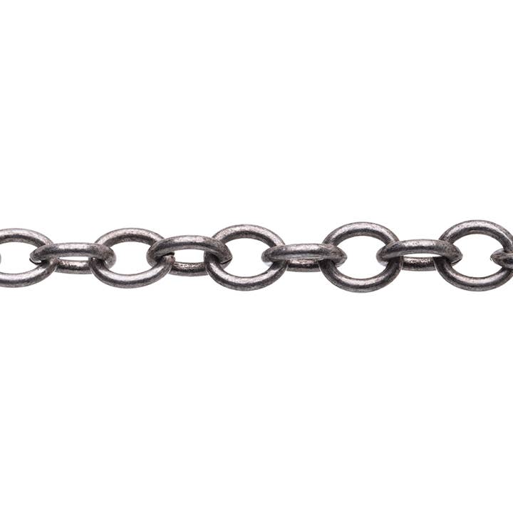 Continental Beads - Wholesale Craft Supplies - Oval Cable Chain 7mm x 5.8mm available in Multiple Colors sold by the Foot - CH 26094