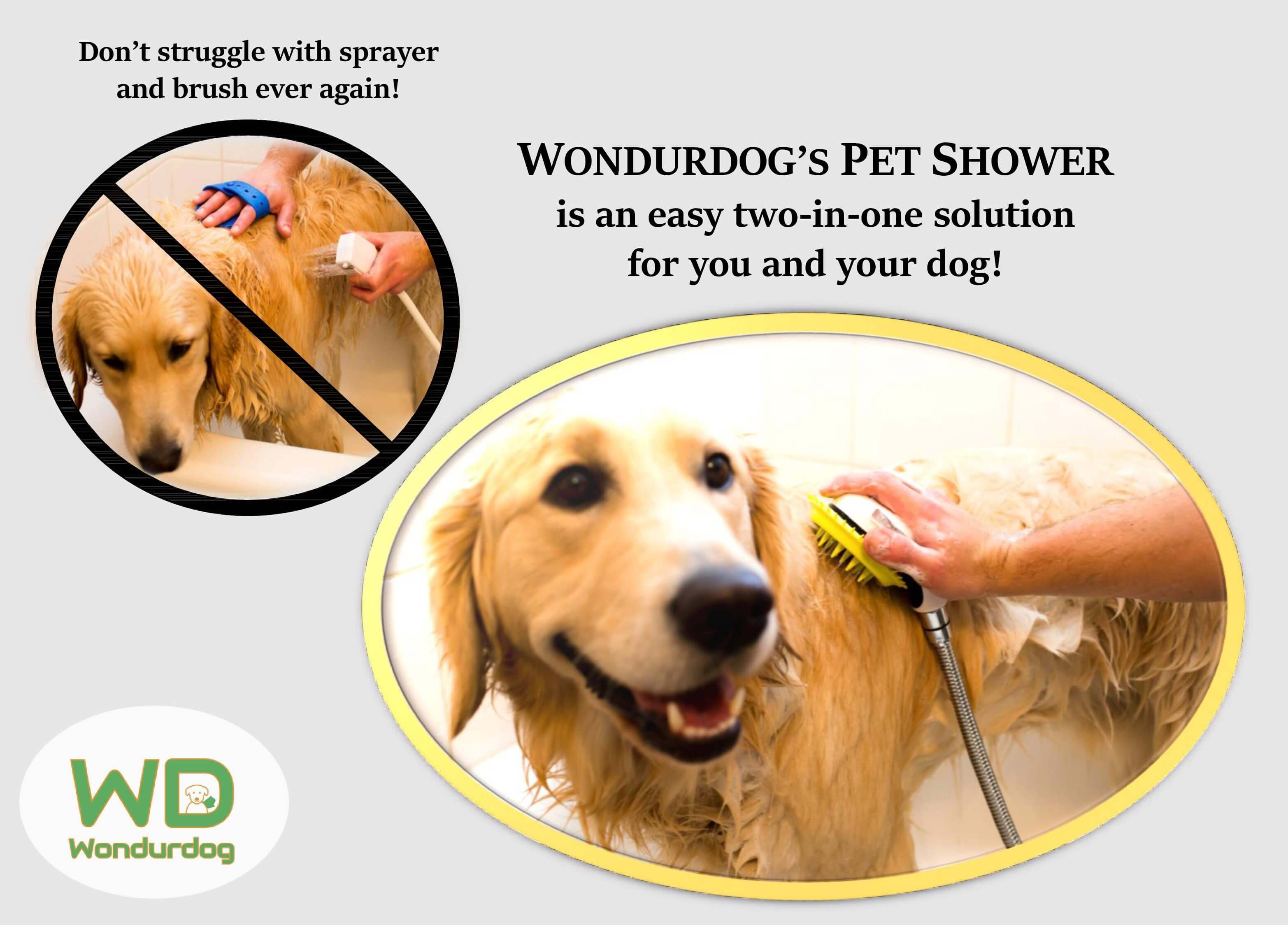 WONDURDOG - Wholesale Pet Grooming Aid - Dog - Wondurdog Quality Indoor / Outdoor Dog Wash Kit for Shower a11