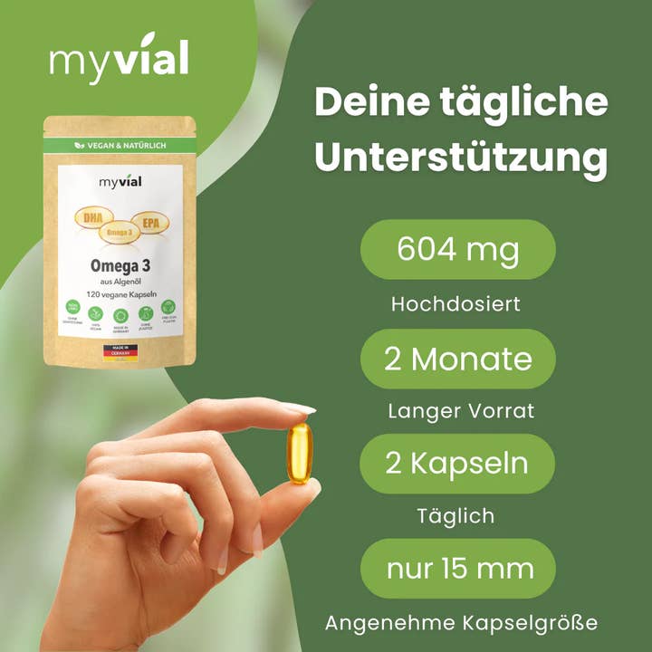 myvial – Suplemento/vitamina oral por atacado – Cápsulas de ômega 3 de óleo de algas - vegano2