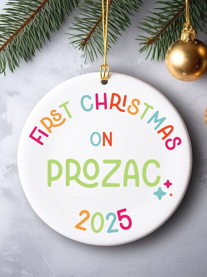 eerste kerstmis op prozac ornament voor wholesale door Square Peggy