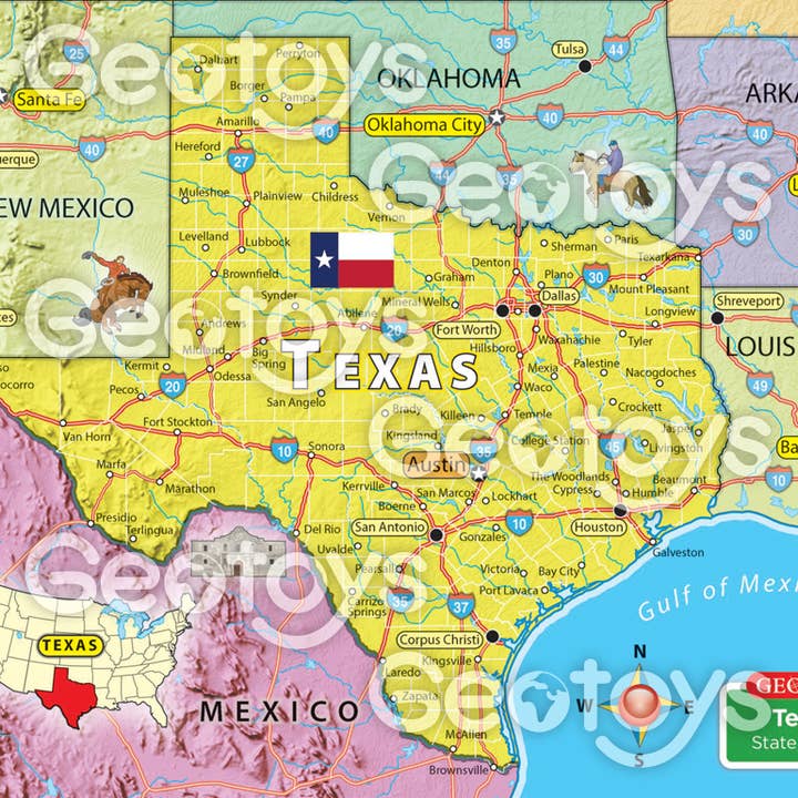 Geotoys - Wholesale Puzzle - Kids - Geotoys 100 Piece Magnetic Puzzle - Texas1