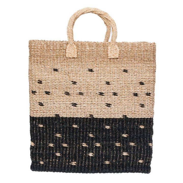 Serene Black Large Rectangle Basket Hamper for wholesale by Larone Artisans, LLC