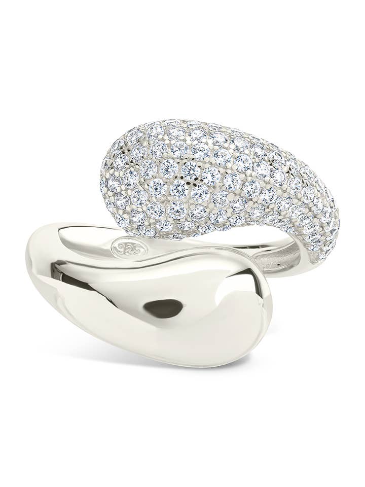 Bague ouverte Cecilia en argent sterling avec CZ pour la vente par Sterling Forever