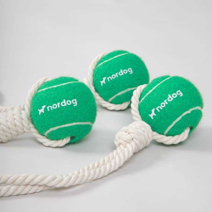 Nordog - Vendita all'ingrosso Giocattolo di corda - Cani - Palla da tennis con corda (verde)1