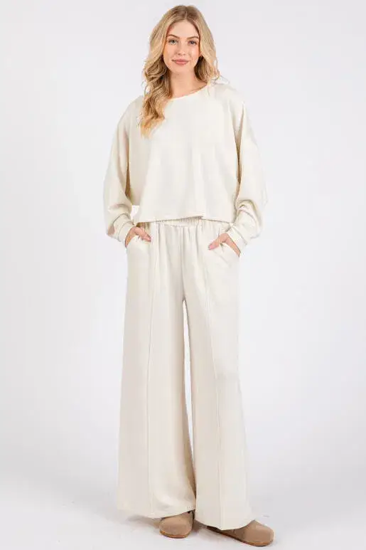 Final Touch – wholesale Stickad topp - Dam – Modal Drop Shoulder Långärmad Crop Top - NT3134715