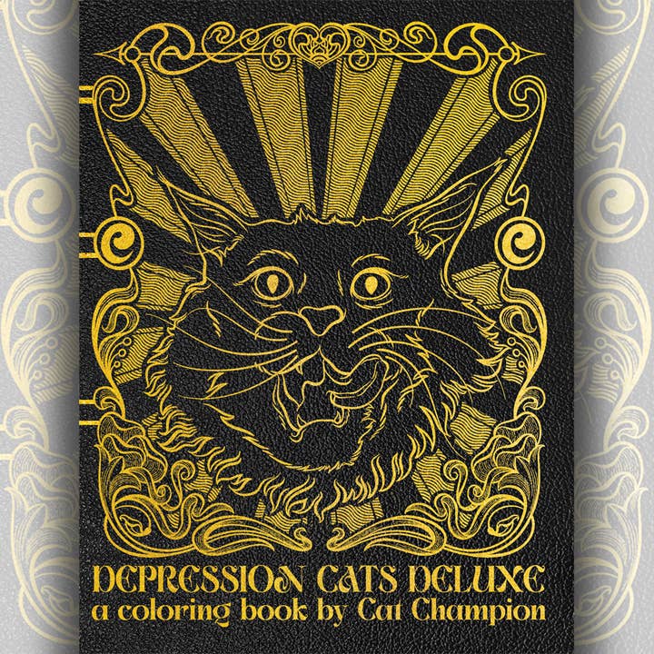 Libro para colorear: "Gatos de la depresión Deluxe" para venta al por mayor de Cat Champion