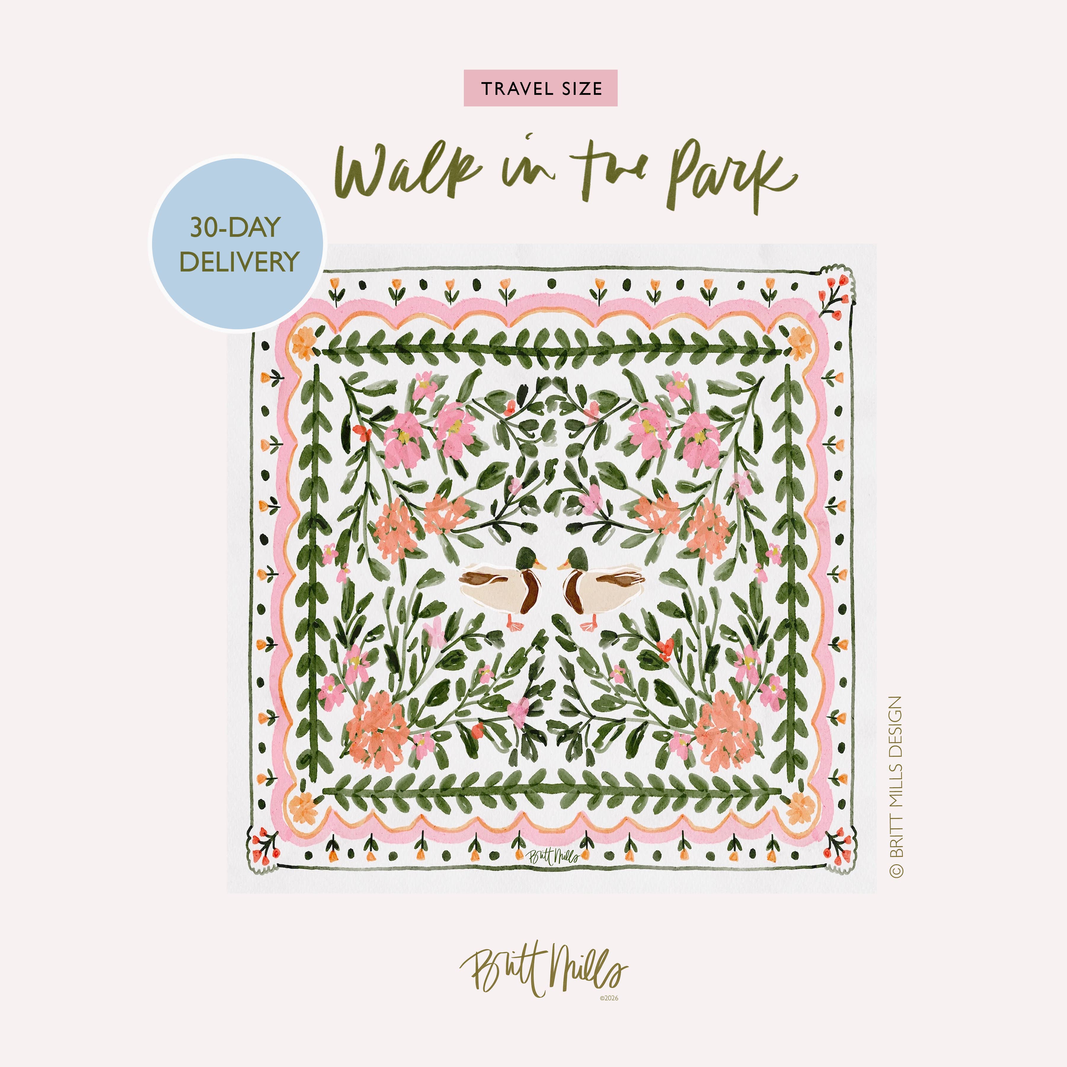 Britt Mills Design - Wholesale Table Protector - Britt Mills Mini Travel Mahjong Mat (Non-Neoprene)9