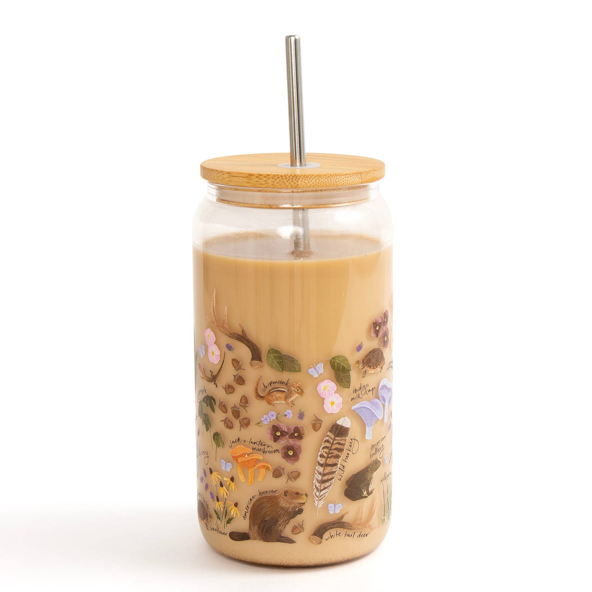 1canoe2 | One Canoe Two Paper Co. - Vendita all'ingrosso Bicchiere/tazza - Bicchiere in vetro Flora & Fauna con coperchio in bamboo3