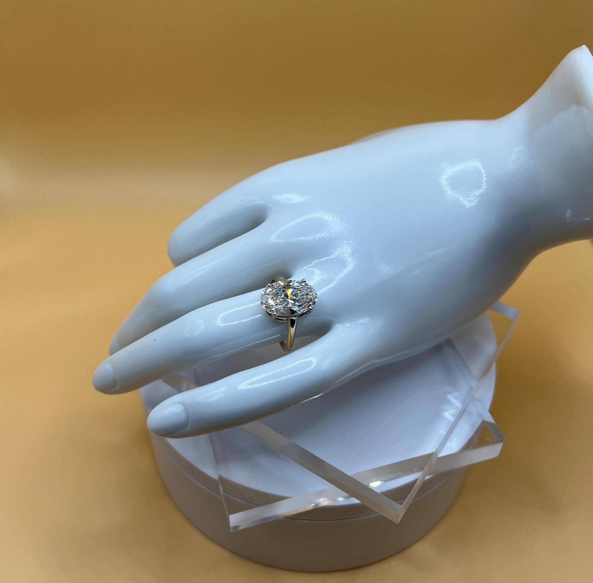 Elegant Jewels LLC - Wholesale Engagement Ring - 5 CT Oval Lab Grown Diamond 14K Gold Solitaire Ring8