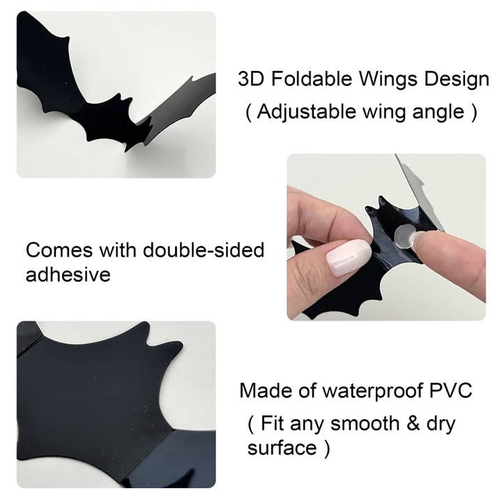 Wrapables.com - Wholesale Wall Decal/Stickers - Wrapables 3D Bat Decorative Wall Decor Stickers, Decals2